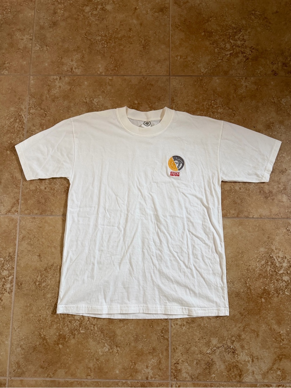 Versace White Graphic Pocket T-Shirt - Men's Casual Shirt
